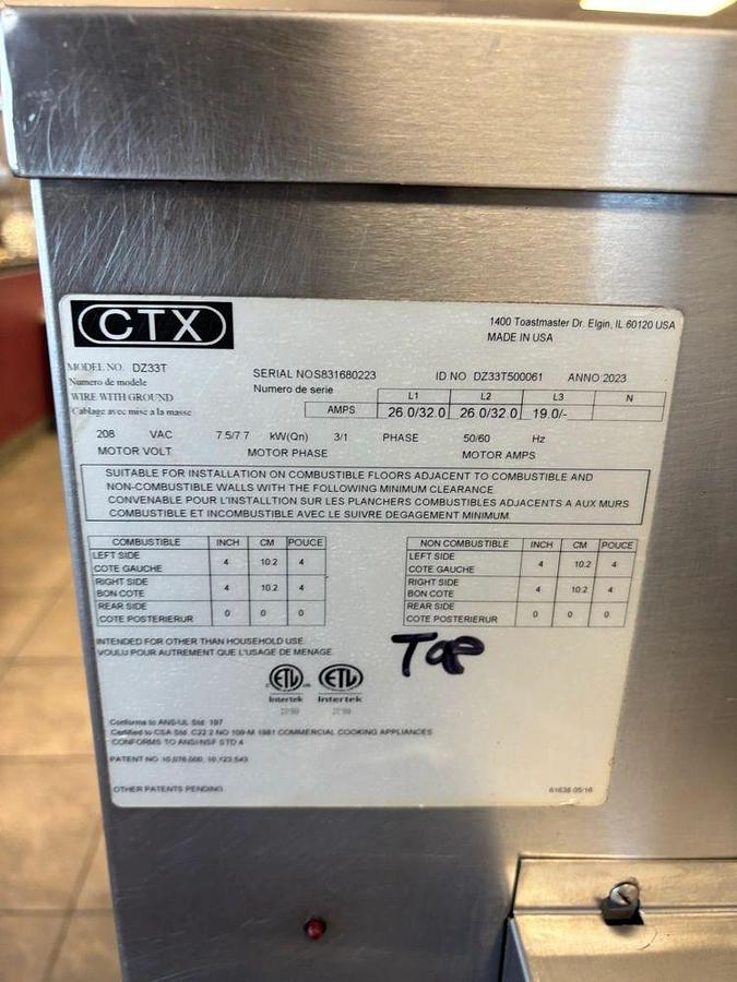 Used Middleby Marshall DZ33T CTX Electric Infrared Conveyor Oven - Double Stack, STD Single Belt, Menu Select Controller — 208V, 3PHMiddleby Marshall DZ33T CTX Electric Infrared Conveyor Oven - Double Stack, STD Single Belt, Menu Select Controller — 20...