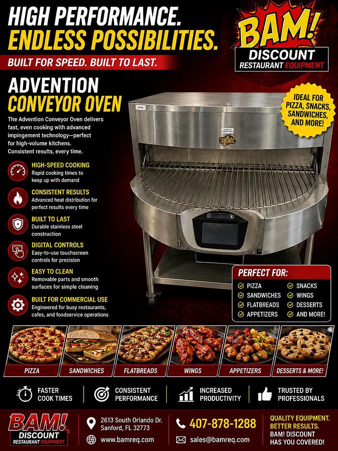 Used High-Speed Countertop Impingement Conveyor Oven
