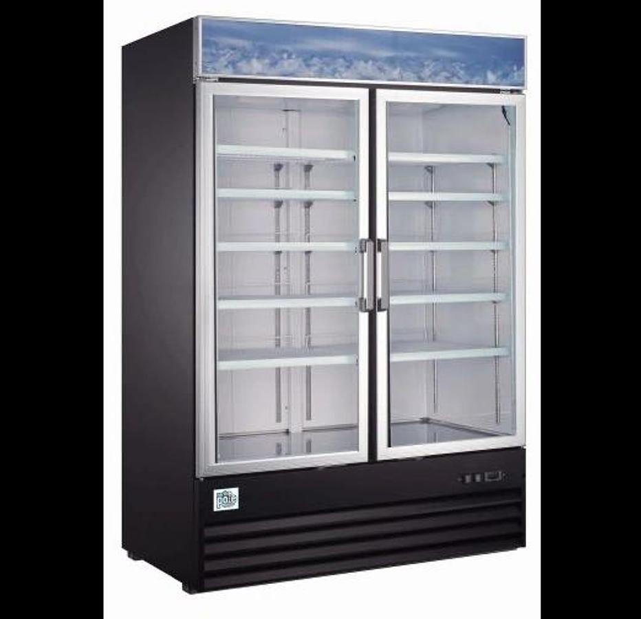 Elite Swing Glass Door Merchandiser Refrigerator with LED Lighting