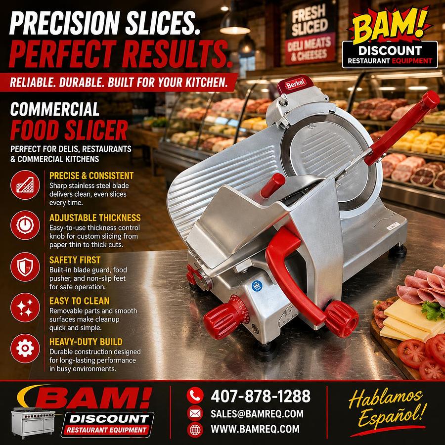 Used Commercial Manual Gravity Feed Meat & Cheese Slicer