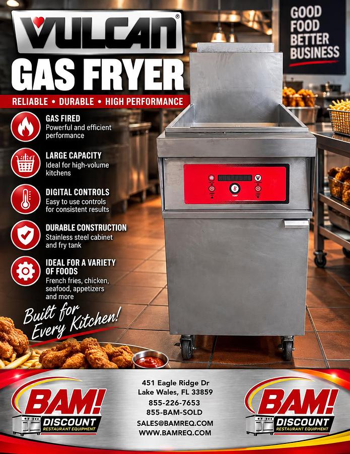 Refurbished Vulcan Commercial Gas Fryer – Digital Controls