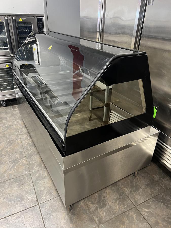 Refurbished Halo Heat Heated Display Cabinet Hot Food Merchandiser Curved Glass Mobile
