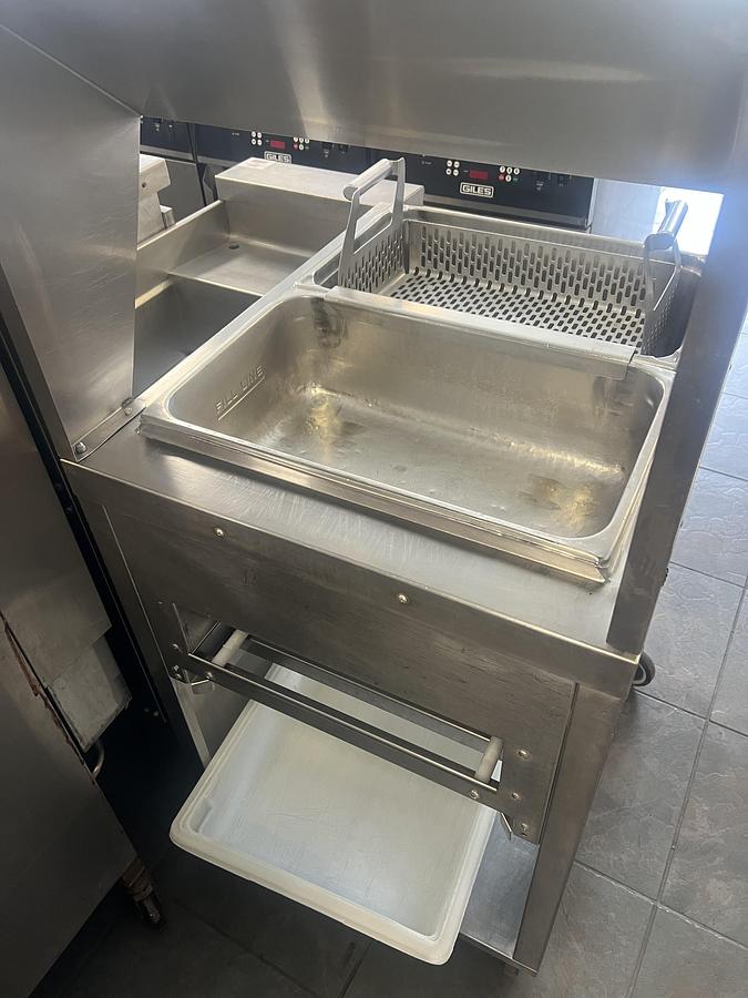 Used Giles Commercial Chicken Breading Cart Stainless Steel 3-Bin Breader Station
