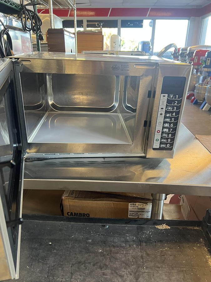 Used Amana Commercial Microwave Oven – Heavy-Duty Countertop Microwave – Programmable Controls – Stainless Steel