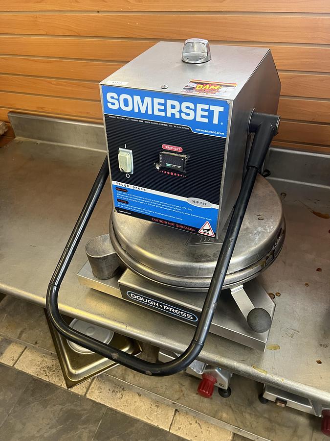 Used Somerset SDP-717 Heated Dough Press – Commercial Pizza Dough Press