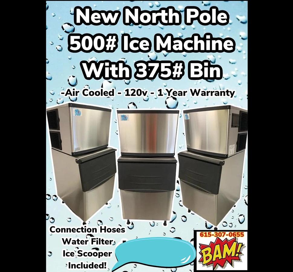 Elite 500# Ice Maker With 500# Bin