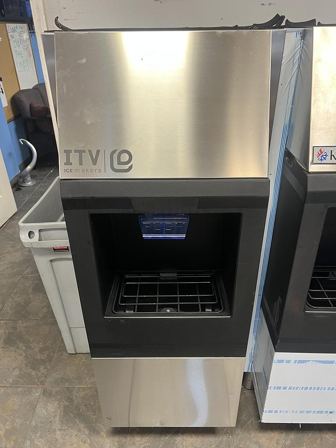 Refurbished ITV Commercial Ice Dispenser Stainless Steel Push Dispensing Restaurant Hotel