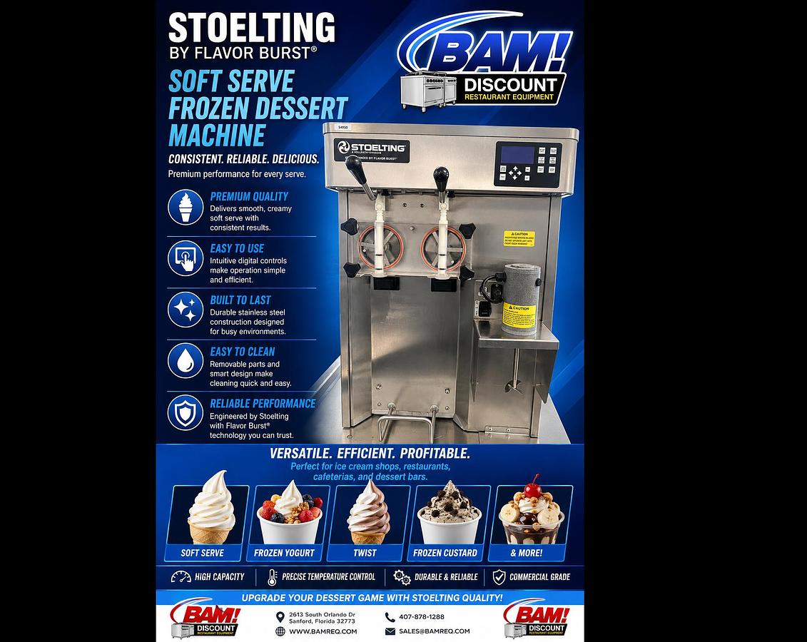 Used Stoelting Flavor Burst Soft Serve Ice Cream Machine Twin Flavor with Twist