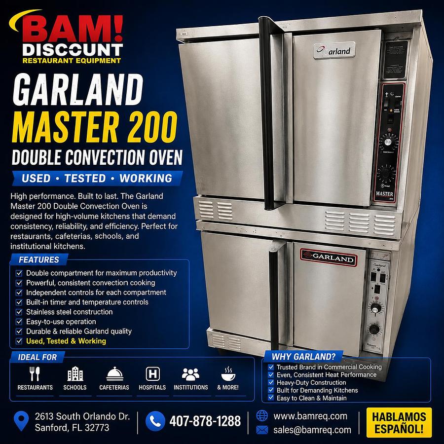 Used Garland Master 200 Double Deck Electric Convection Oven Commercial Cooker