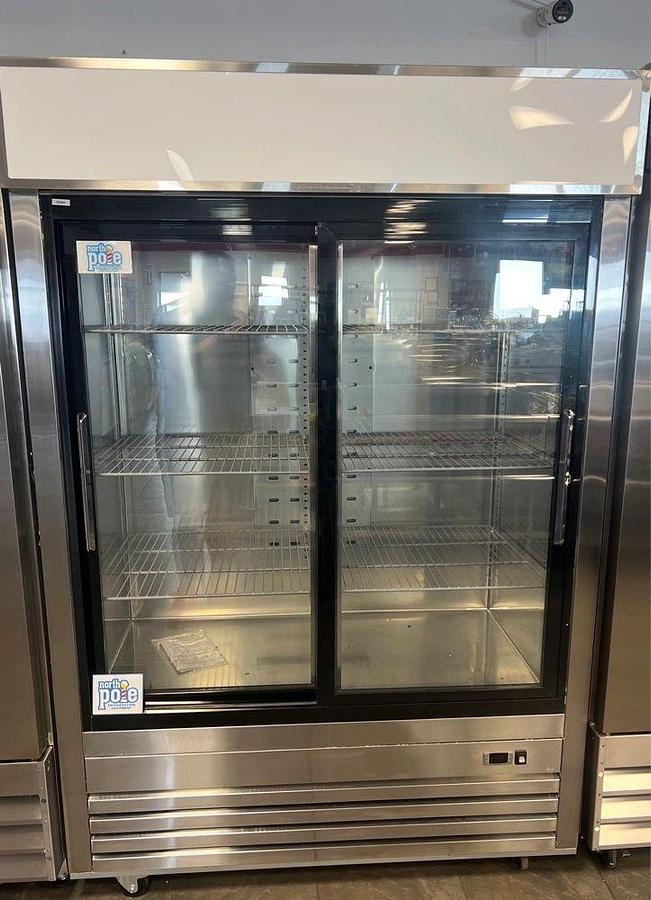 Elite Stainless Steel Sliding Glass 2 Door Refrigerator