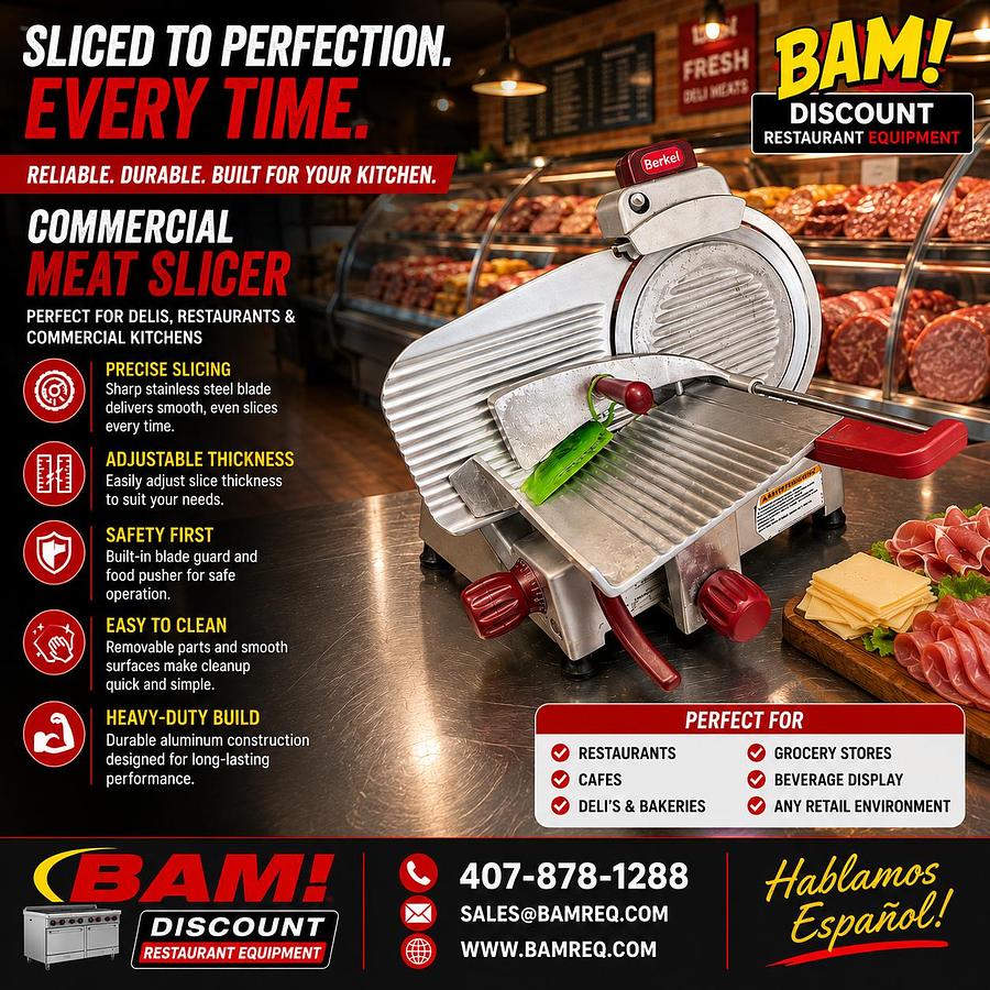 Used Berkel Commercial Manual Gravity Feed Meat Slicer – Heavy Duty Deli Slicer
