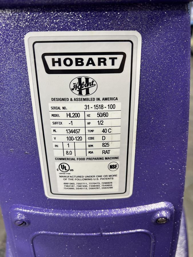 Refurbished Hobart HL200 20 Qt Commercial Mixer 120V Bowl & Whip Custom Purple Glitter