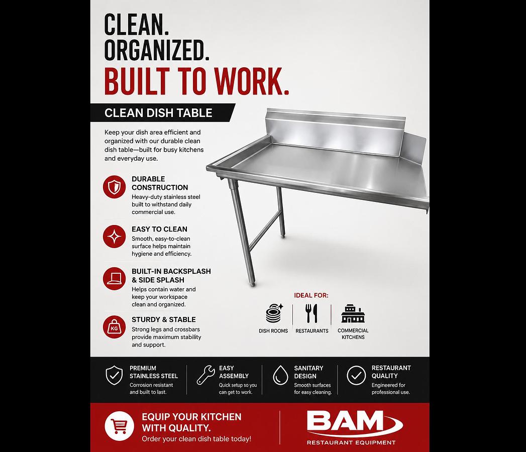 Clean dish table