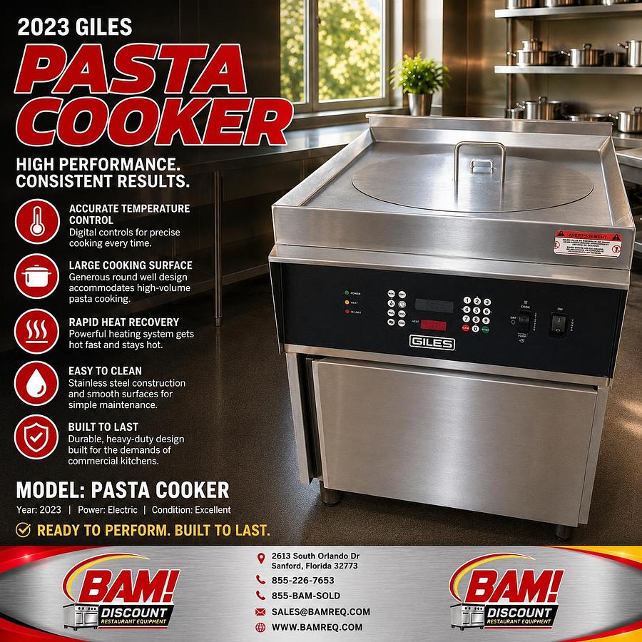 Refurbished 2023 Giles Commercial Pasta Cooker Electric Stainless Steel Digital Controls
