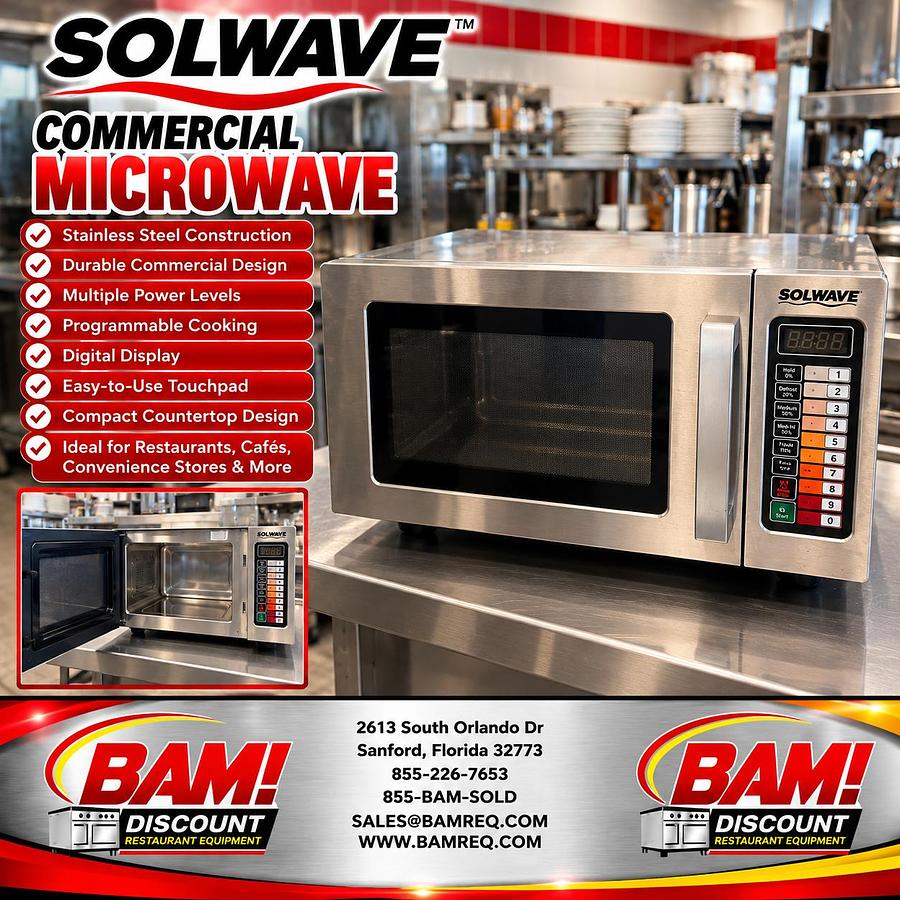 Refurbished Solwave Commercial Microwave Oven Stainless Steel Programmable Restaurant Microwave