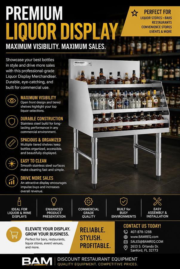 Stainless Steel 24" Liquor Display