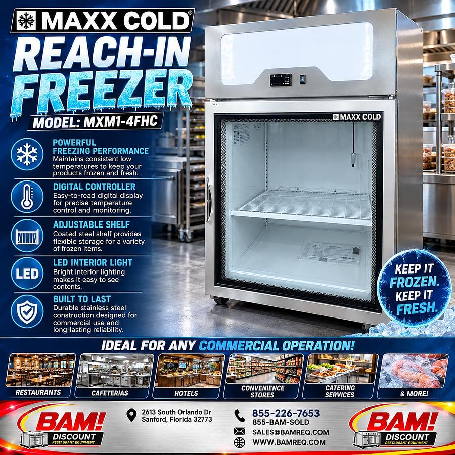 Used Maxx Cold Countertop Glass Door Display Refrigerator