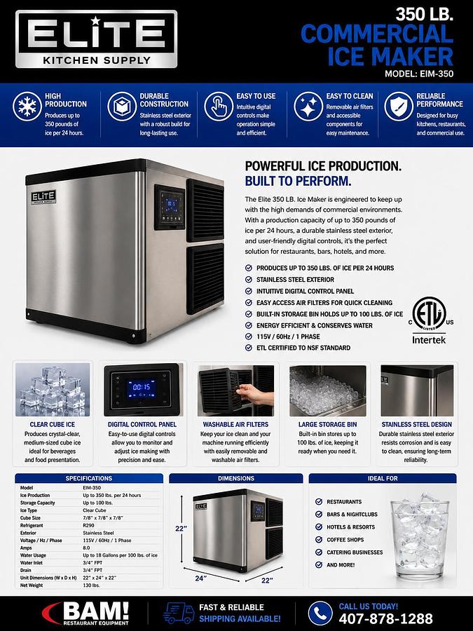 Elite 350 Pound Ice Maker