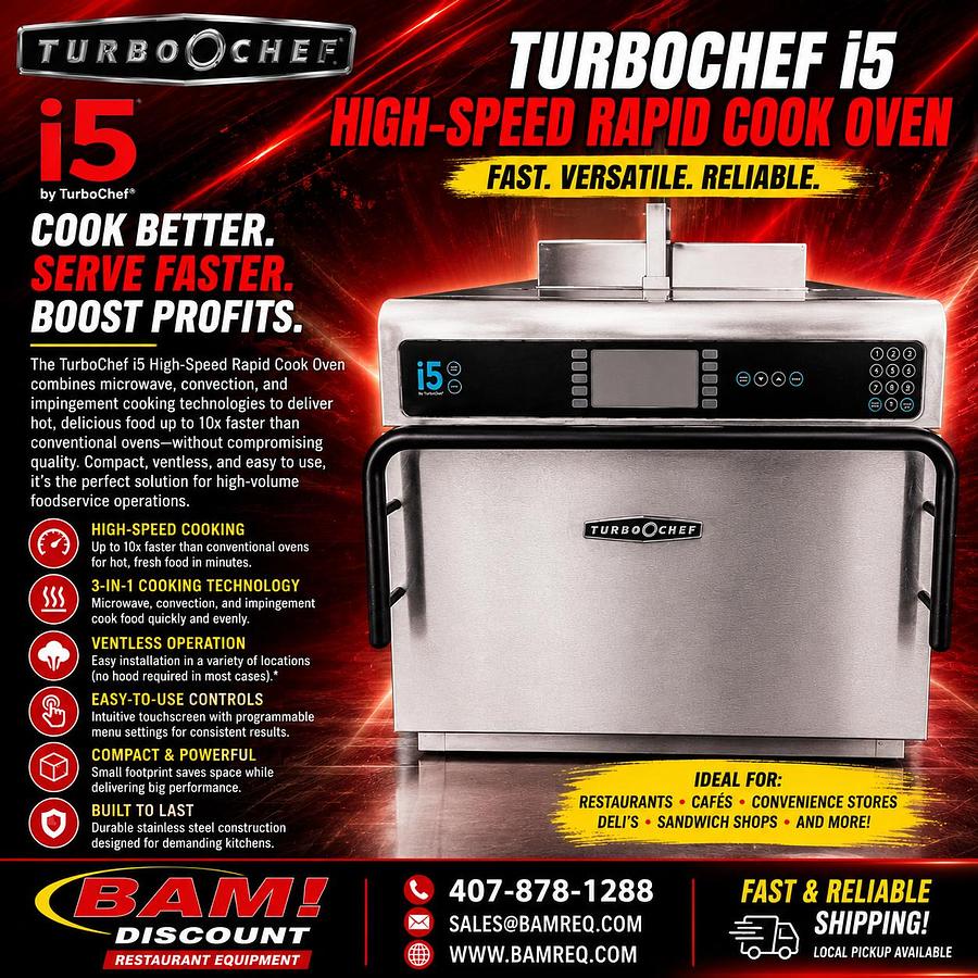 Used TurboChef i5 High-Speed Rapid Cook Oven – Ventless Commercial Countertop Oven – Tested
