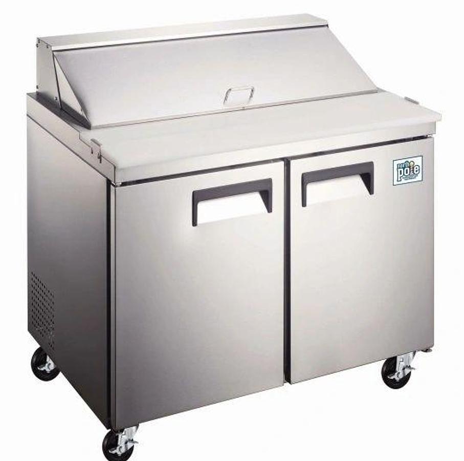 Elite Stainless Steel 2 Door 36" Sandwich Prep Table on Castors
