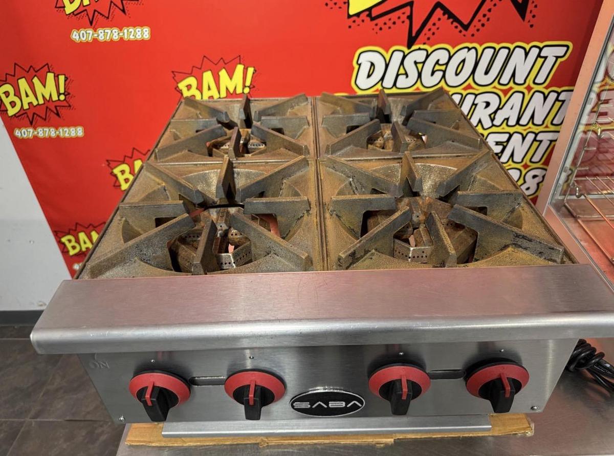 Used SABA 4 Burner Commercial Countertop Gas Hot Plate