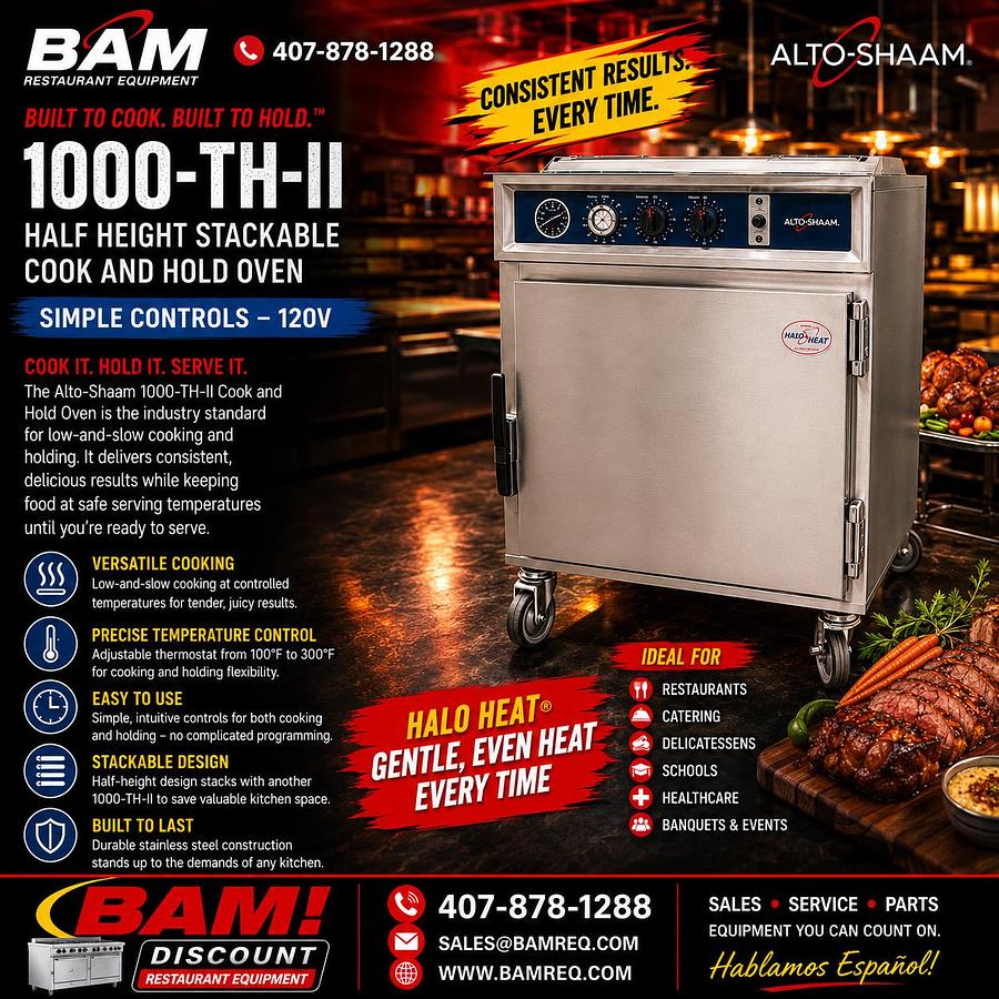Used Alto-Shaam 1000-TH-II Half Height Stackable Cook and Hold Oven with Simple Controls - 120VAlto-Shaam 1000-TH-II Half Height Stackable Cook and Hold Oven with Simple Controls - 120V
