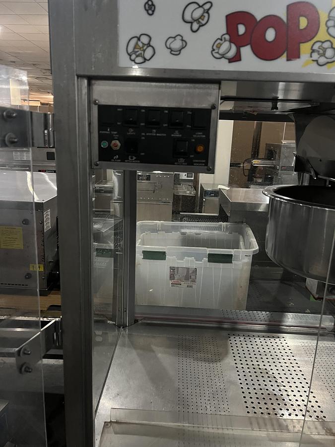 Used Commercial Popcorn Machine w/ Kettle & Storage Cabinet