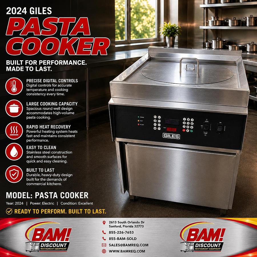 Refurbished 2024 Giles Commercial Pasta Cooker Electric Digital Controls Stainless Steel