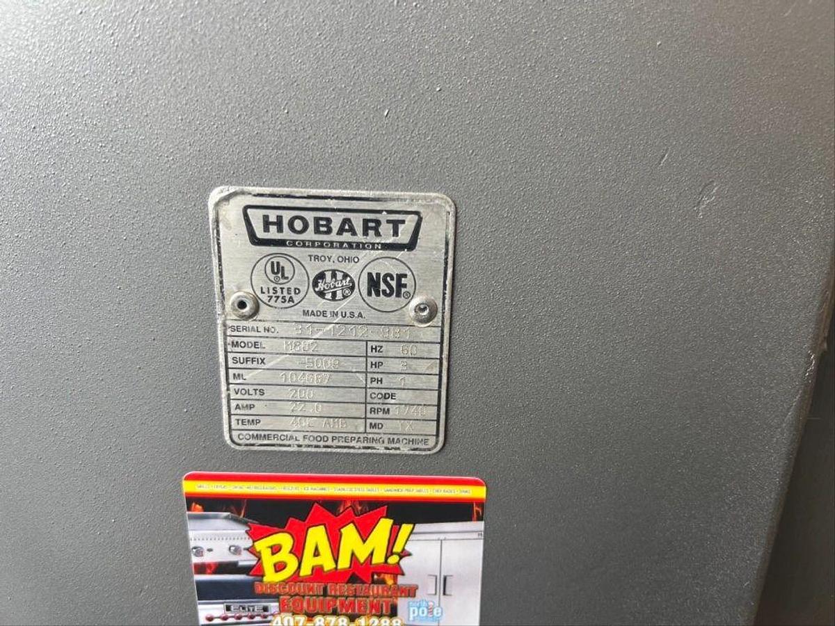Used HOBART M-802 3HP STAINLESS STEEL BOWL & HOOK WITH BOWL GUARD 200V/60/1PHHOBART M-802 3HP STAINLESS STEEL BOWL & HOOK WITH BOWL GUARD 200V/60/1PH