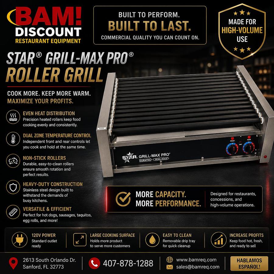 Used Star Grill-Max Pro Roller Grill Hot Dog Roller Cooker Commercial Countertop