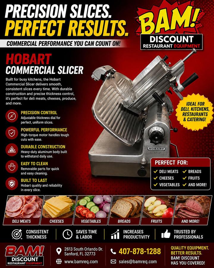 Used Hobart Commercial Manual Deli Slicer – Heavy Duty Meat & Cheese Slicer