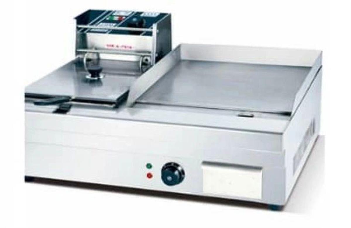 Electric counter top fryer griddle combo