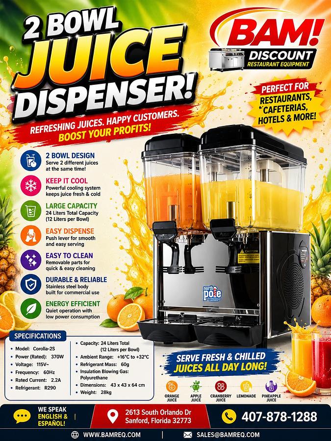 2 Bowl Juice Dispenser (Black)