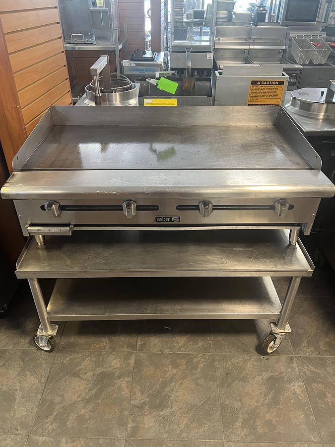 Refurbished Asber 48” 4 Ft Commercial Flat Top Griddle Heavy Duty Restaurant Cooking Equipment