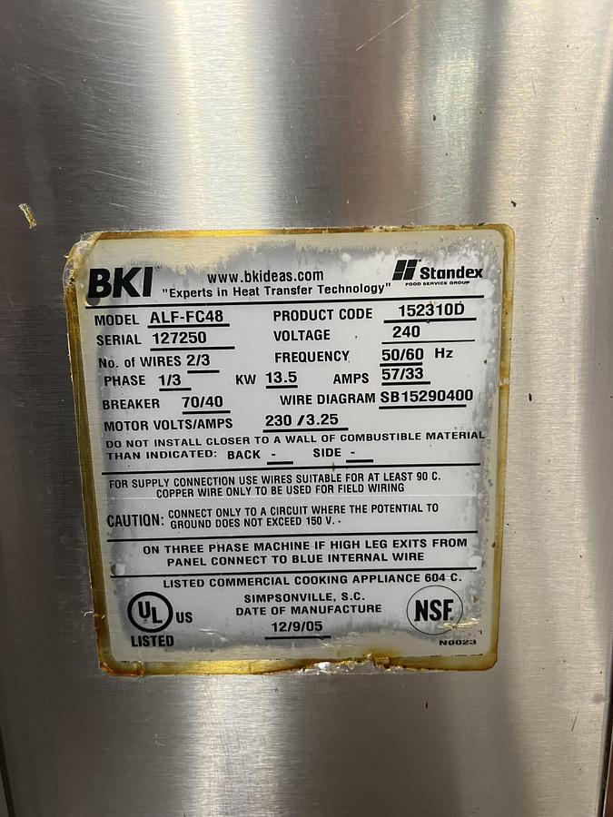 Used BKI ALF-FC48 Auto-Lift Fryer System