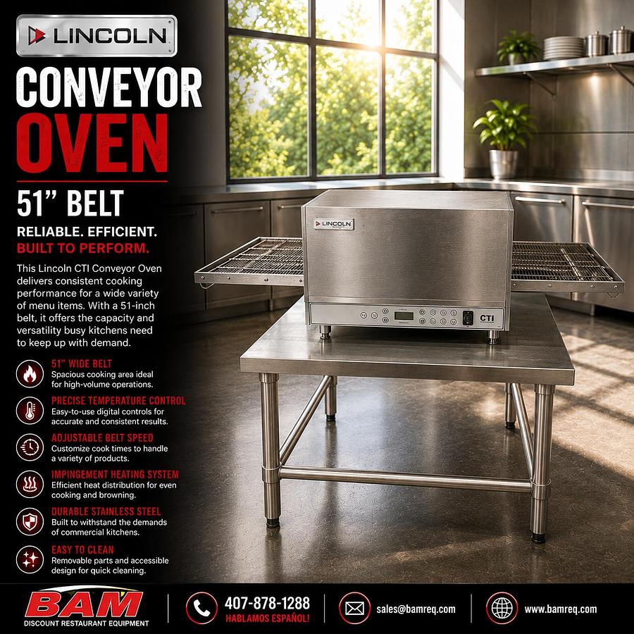 Used Lincoln CTI Commercial Conveyor Oven 51” Belt Electric Countertop Pizza Oven