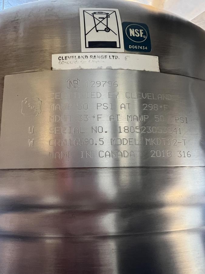 Refurbished Cleveland 40 Gallon Electric Tilting Steam Jacketed Kettle Commercial Floor Model