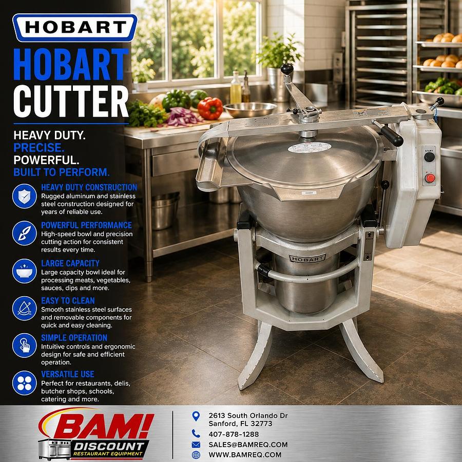 Refurbished Hobart Commercial Bowl Cutter Chopper Food Processor Stainless Steel Heavy Duty
