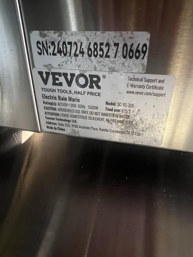 Used Commercial 6-Pan Stainless Steel Countertop Food Warmer