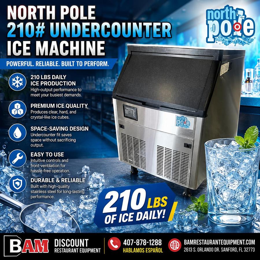 North Pole 210# Undercounter Ice Machine
