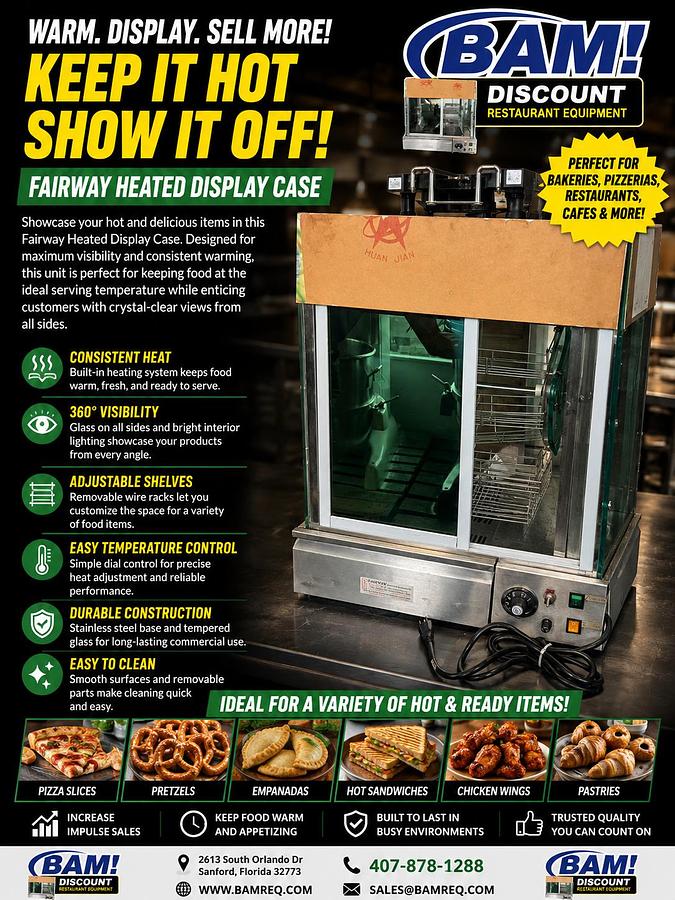 Used Fairway Heated Display Case Food Warmer Merchandiser