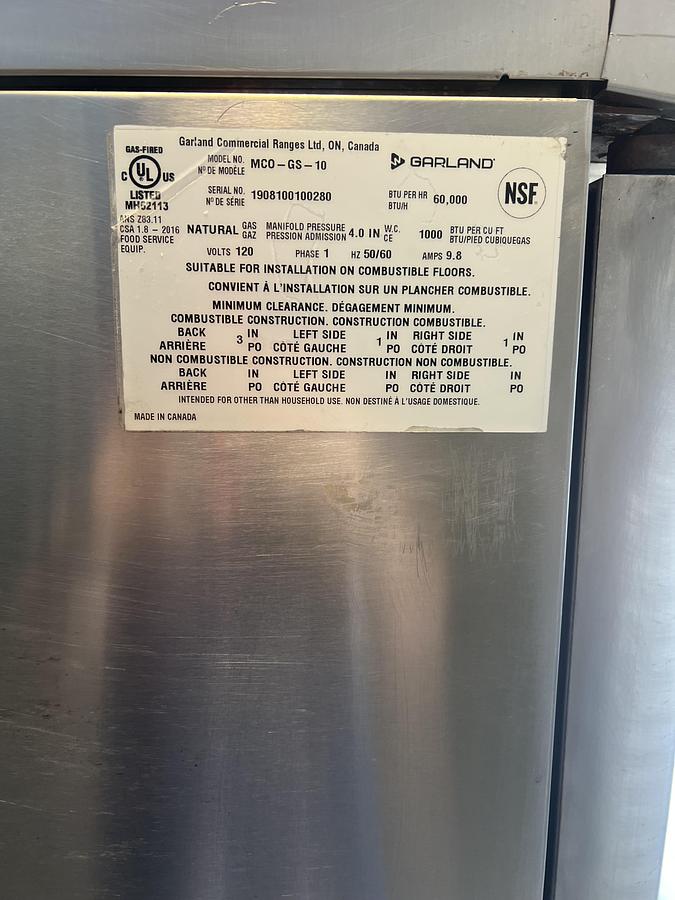 Used Garland Master 450 Double Stack Natural Gas Convection Oven – Double Deck Commercial Bakery Oven
