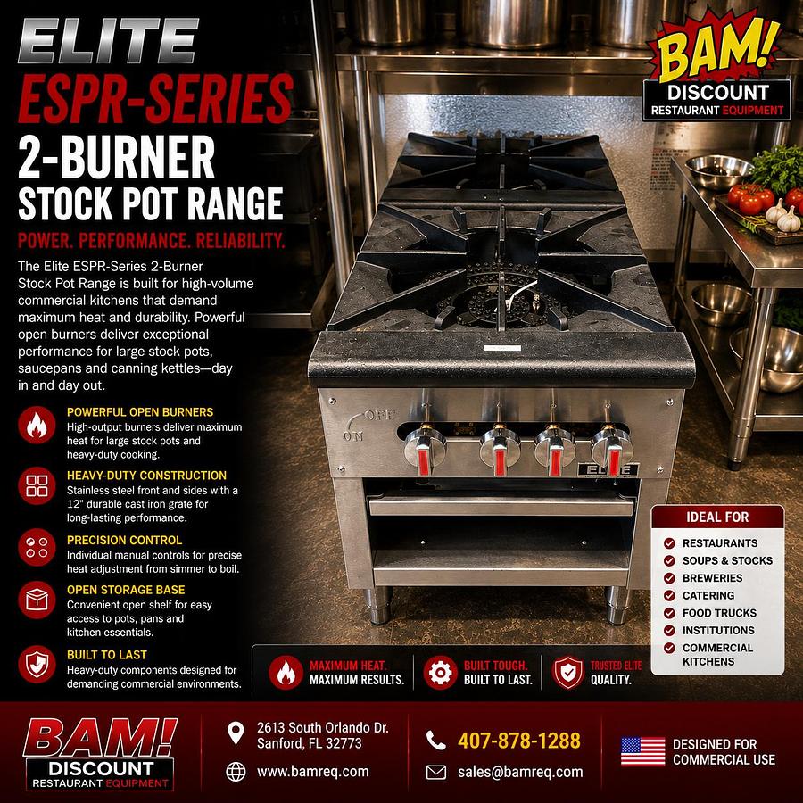 Elite ESPR-SERIES 2-Burner Stock Pot Range