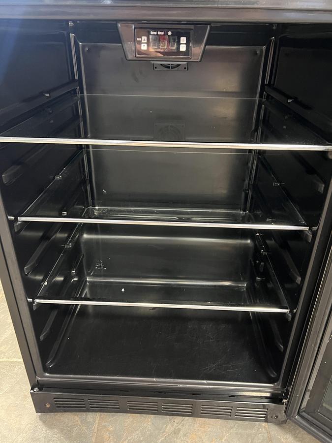 Refurbished Vissani Undercounter Beverage Refrigerator Glass Door Stainless Steel