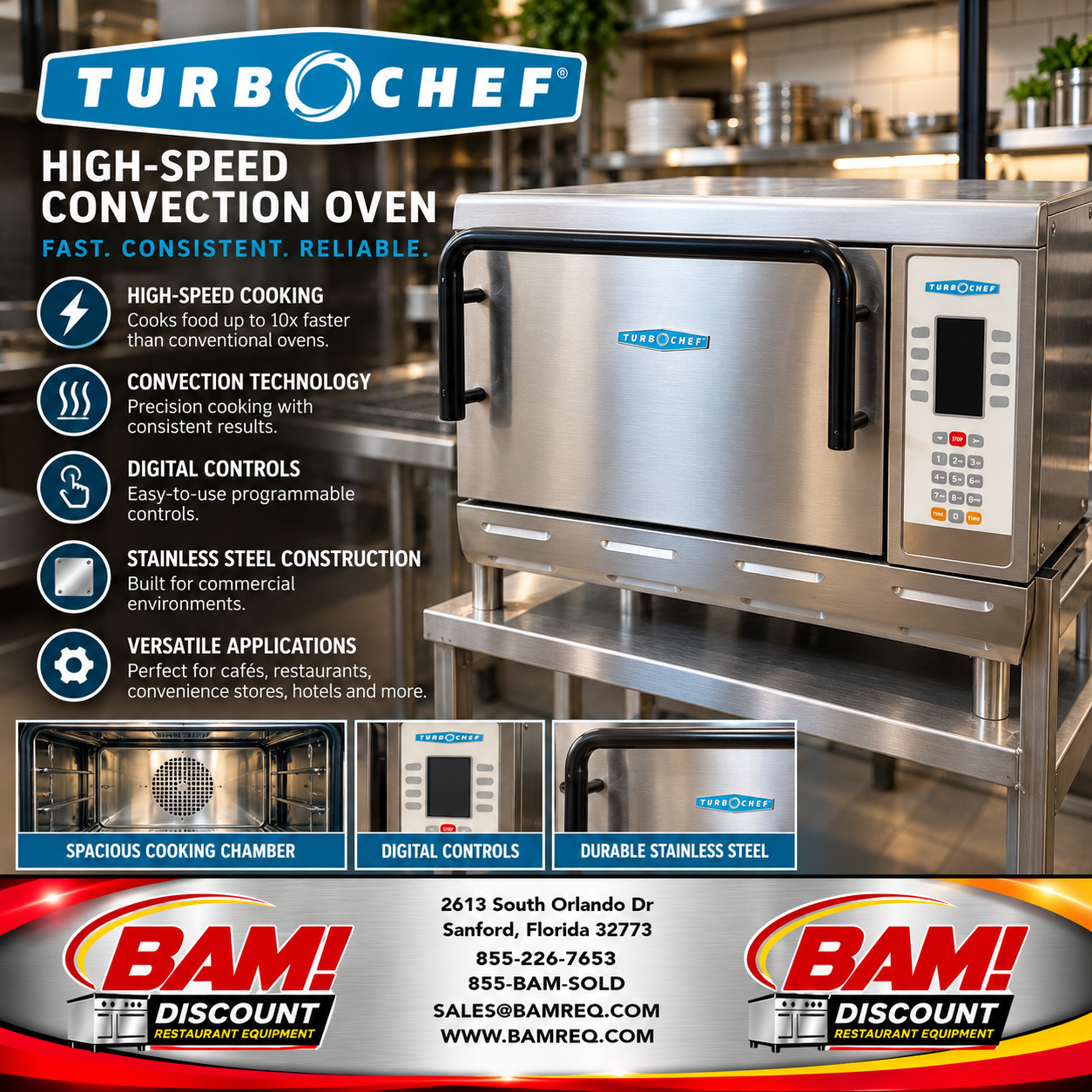 Refurbished TurboChef Commercial High Speed Convection Oven Stainless Steel Restaurant Oven