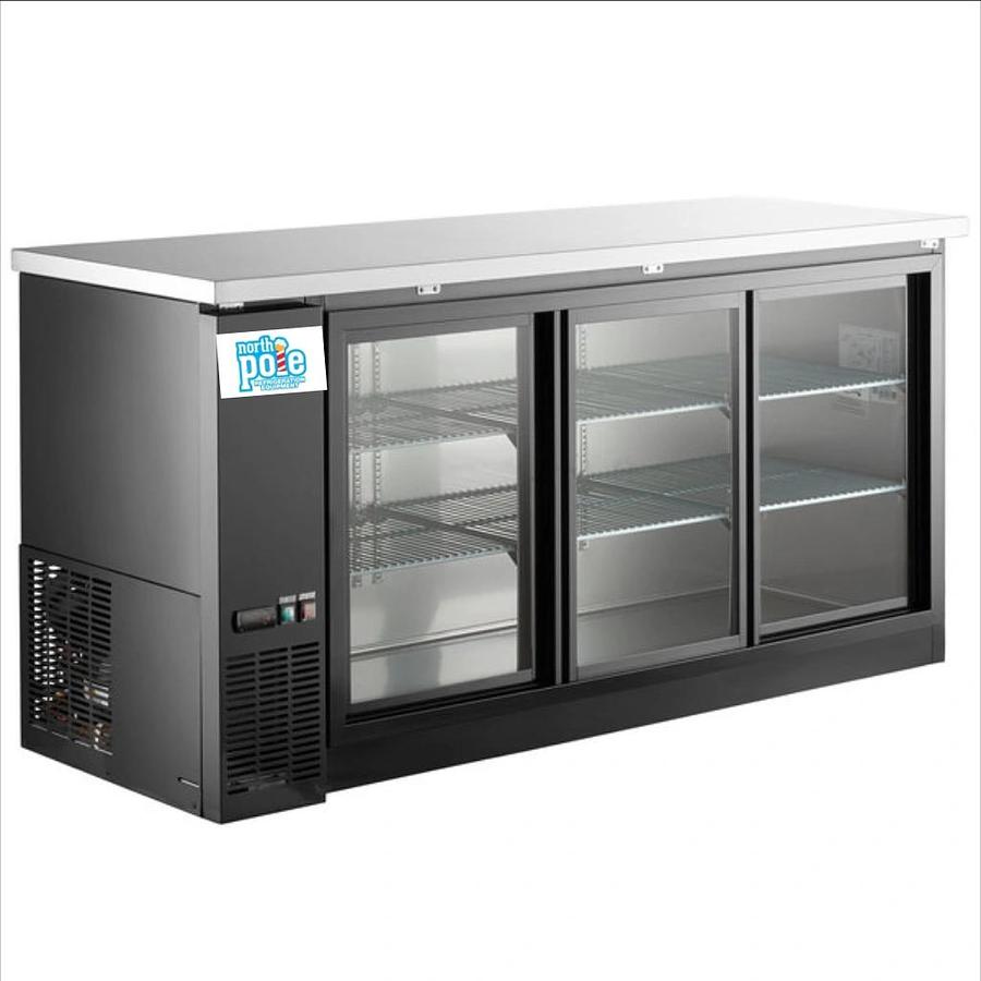 Elite 24″ Depth 72″ Three Glass Door Back Bar Refrigerator