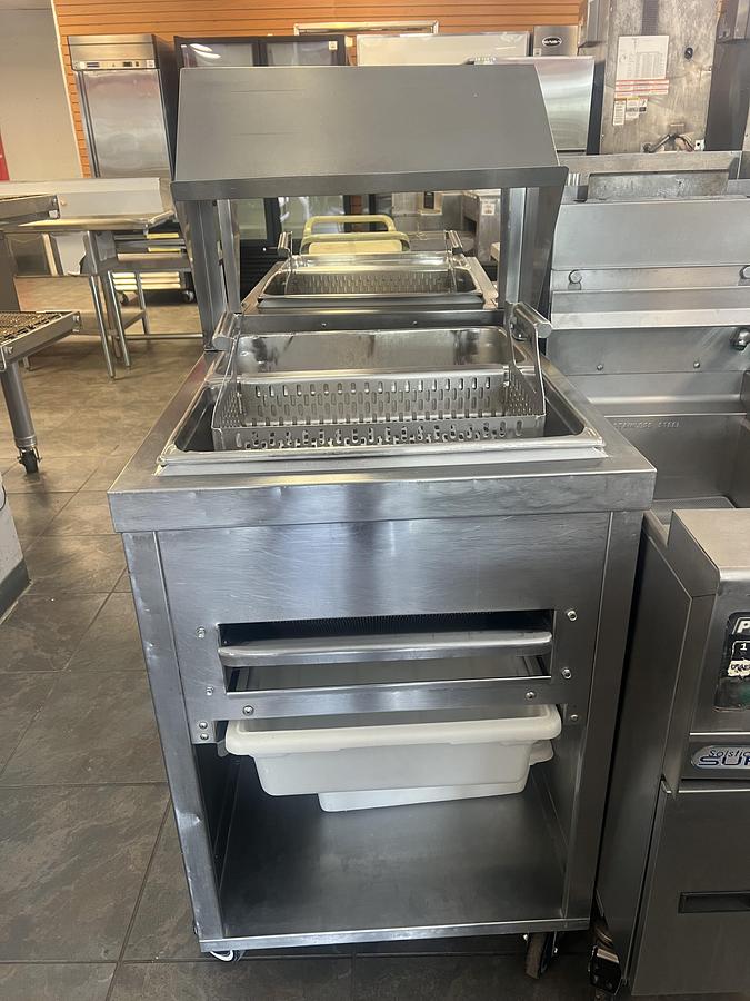 Used Giles Commercial Chicken Breading Cart Stainless Steel 3-Bin Breader Station