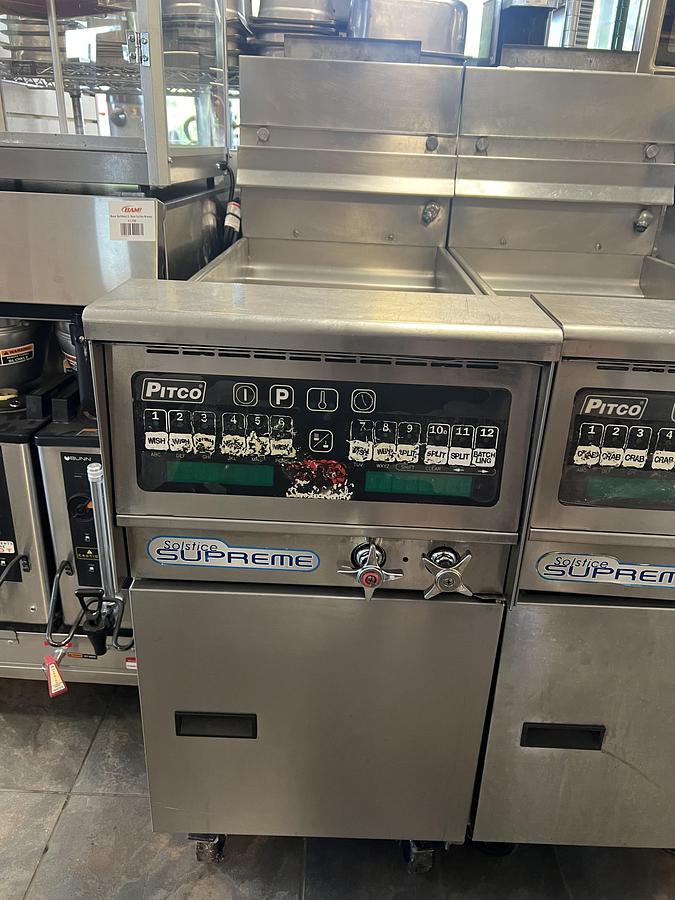 Used Pitco Solstice Supreme Gas Floor Fryer – Digital Controls