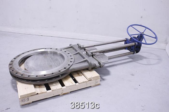 Used True Line 30" Hand Operated Knife Gate Valve with Zidell Gear Box #38513