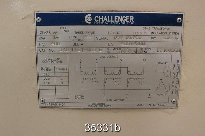 Used 2 Challenger 142-LP3T-MOD.5 Transformer, 14Kva #35331